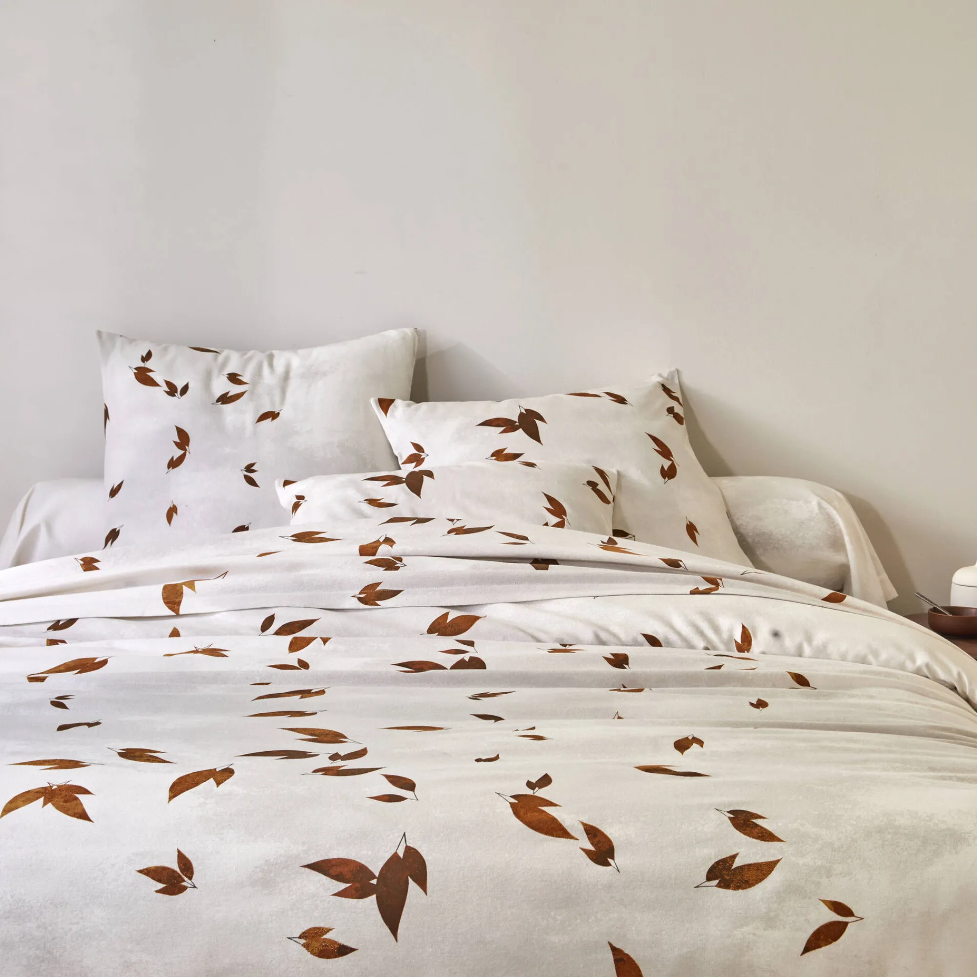 Fantasie Bedlinnen|Vlak Laken<Blancheporte Bedlinnen Automne in bedrukt flanel wit