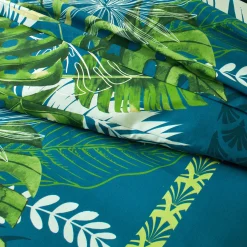 Fantasie Bedlinnen|Vlak Laken<Colombine Bedlinnen Cayenne, in katoen met palmboomprint groen