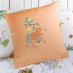 Bedlinnenset Kids|Bedlinnenset Kids<Colombine des petits Bedlinnen Chafou met kattenprint - katoen wit