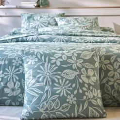 Fantasie Bedlinnen|Vlak Laken<Blancheporte Bedlinnen Céline, in katoen met bloemenprint eucalyptus