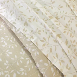 Fantasie Bedlinnen|Vlak Laken<Blancheporte Bedlinnen Constance met bladerenprint, in katoen zandkleur