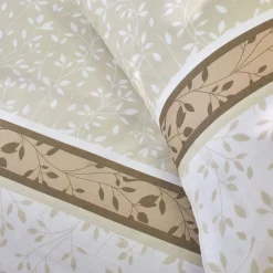Fantasie Bedlinnen|Vlak Laken<Blancheporte Bedlinnen Constance met bladerenprint, in katoen zandkleur