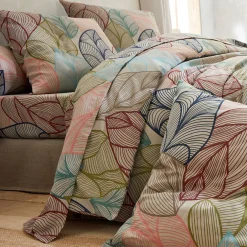 Fantasie Bedlinnen|Vlak Laken<Blancheporte Bedlinnen Elsa in polykatoen met bladerenmotief beige