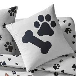 Fantasie Bedlinnen|Dekbedovertrek<Blancheporte Bedlinnen Fièles in katoen met puppyprint grijs