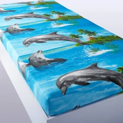 Fantasie Bedlinnen|Vlak Laken<Blancheporte Bedlinnen Flipper in polyester-katoen blauw