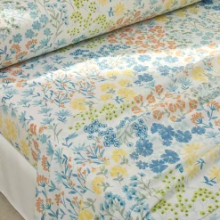 Fantasie Bedlinnen|Vlak Laken<Blancheporte Bedlinnen Garance in bedrukt katoen blauw