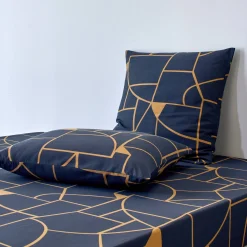 Fantasie Bedlinnen|Vlak Laken<Blancheporte Bedlinnen Geoffroy in katoen met grafische motieven marine