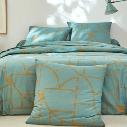 Fantasie Bedlinnen|Vlak Laken<Blancheporte Bedlinnen Geoffroy in katoen met grafische motieven eucalyptus