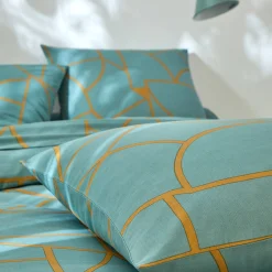 Fantasie Bedlinnen|Vlak Laken<Blancheporte Bedlinnen Geoffroy in katoen met grafische motieven eucalyptus