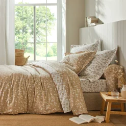 Fantasie Bedlinnen|Vlak Laken<Blancheporte Bedlinnen Héritage in katoen met krulmotieven wit / beige