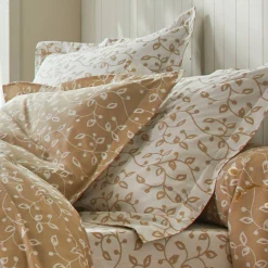 Fantasie Bedlinnen|Vlak Laken<Blancheporte Bedlinnen Héritage in katoen met krulmotieven wit / beige