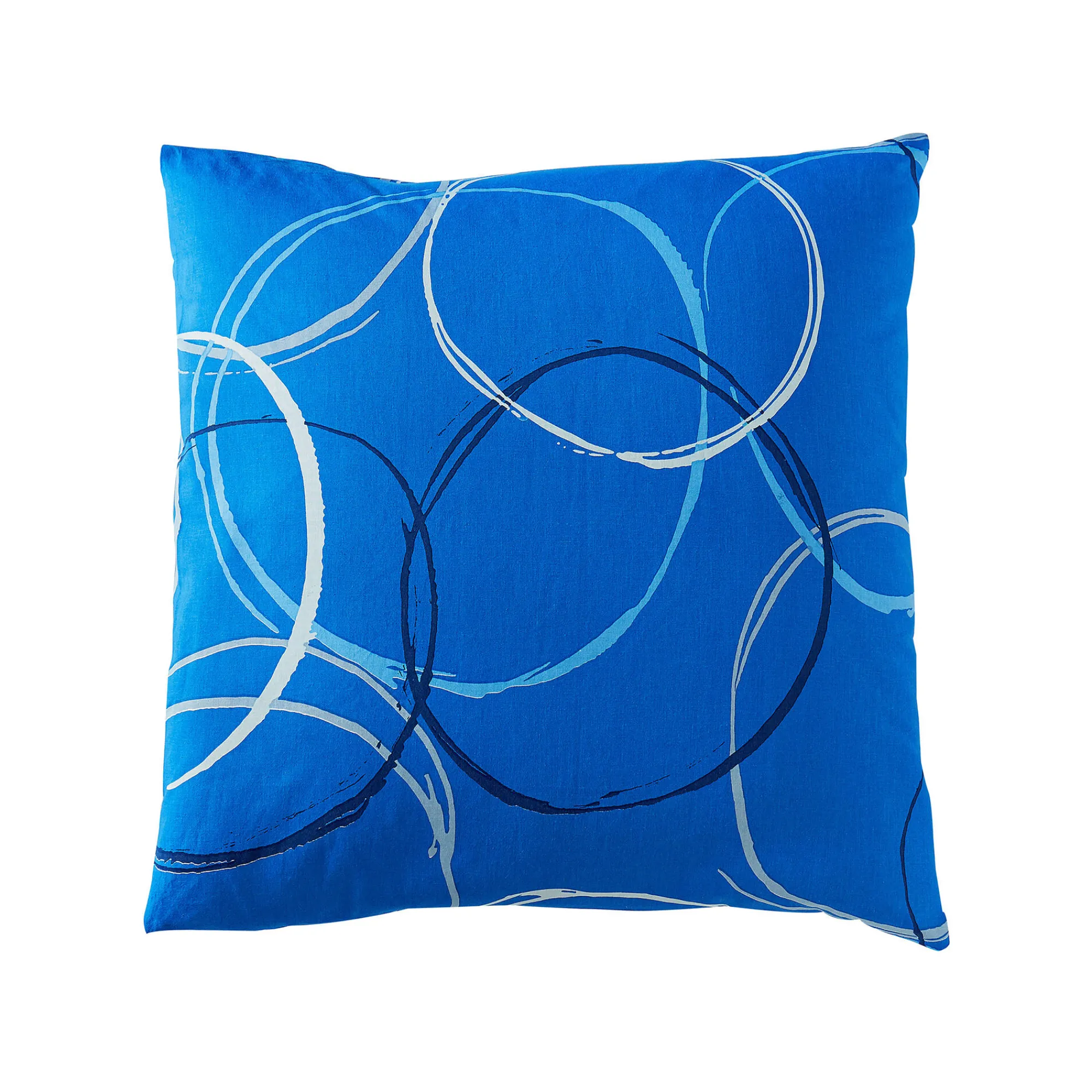 Fantasie Bedlinnen|Vlak Laken<Blancheporte Bedlinnen in polyester-katoen Noémie met cirkelprint blauw