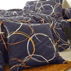 Fantasie Bedlinnen|Vlak Laken<Blancheporte Bedlinnen in polyester-katoen Noémie met cirkelprint antraciet