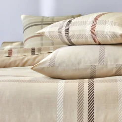 Fantasie Bedlinnen|Vlak Laken<Blancheporte Bedlinnen Karl met ruitprint, in flanel beige