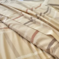 Fantasie Bedlinnen|Vlak Laken<Blancheporte Bedlinnen Karl met ruitprint, in flanel beige