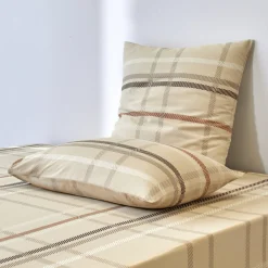 Fantasie Bedlinnen|Vlak Laken<Blancheporte Bedlinnen Karl met ruitprint, in flanel beige
