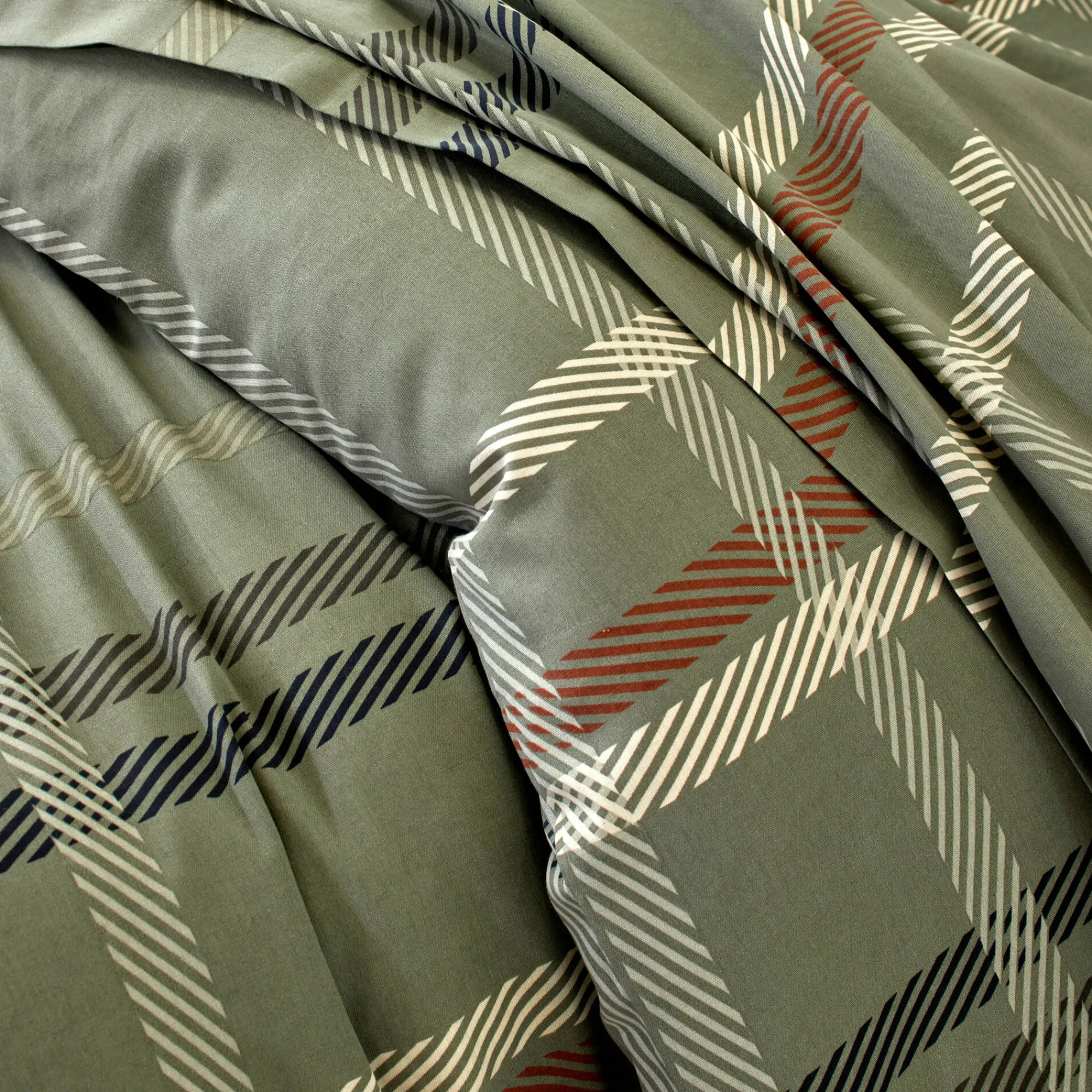 Fantasie Bedlinnen|Vlak Laken<Blancheporte Bedlinnen Karl met ruitprint, in flanel groen