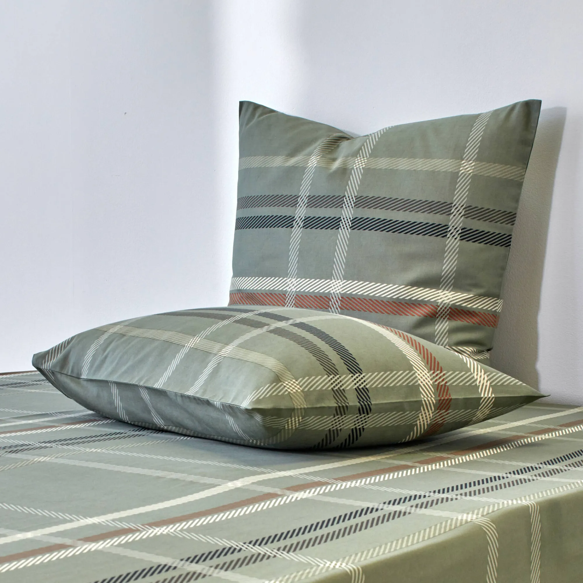 Fantasie Bedlinnen|Vlak Laken<Blancheporte Bedlinnen Karl met ruitprint, in flanel groen