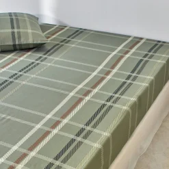 Fantasie Bedlinnen|Vlak Laken<Blancheporte Bedlinnen Karl met ruitprint, in flanel groen
