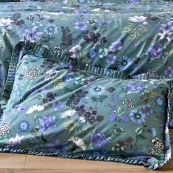 Fantasie Bedlinnen|Vlak Laken<Blancheporte Bedlinnen Kelly in katoen met bloemenprint groen