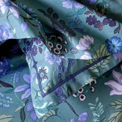Fantasie Bedlinnen|Vlak Laken<Blancheporte Bedlinnen Kelly in katoen met bloemenprint groen