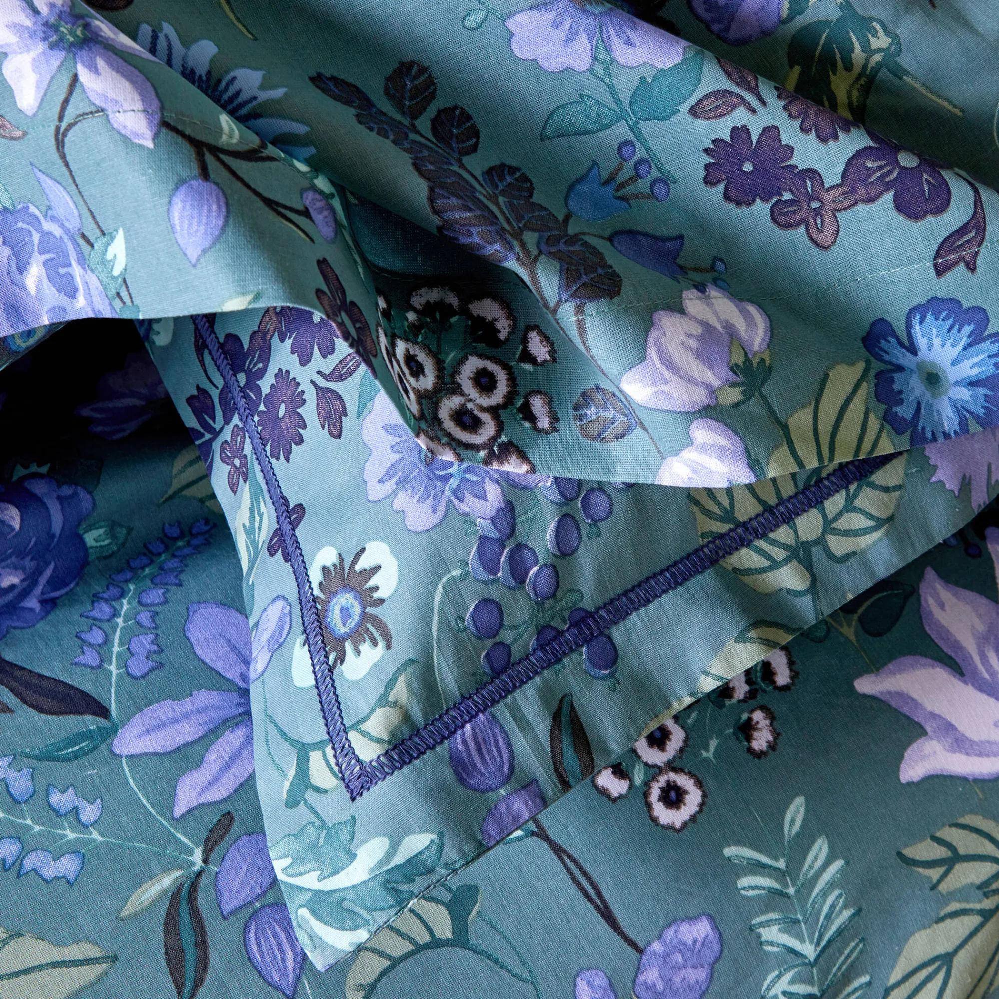 Fantasie Bedlinnen|Vlak Laken<Blancheporte Bedlinnen Kelly in katoen met bloemenprint groen