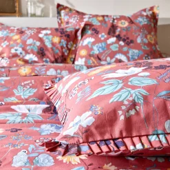 Fantasie Bedlinnen|Vlak Laken<Blancheporte Bedlinnen Kelly in katoen met bloemenprint rozenhout