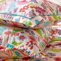 Fantasie Bedlinnen|Vlak Laken<Blancheporte Bedlinnen Kelly in katoen met bloemenprint wit