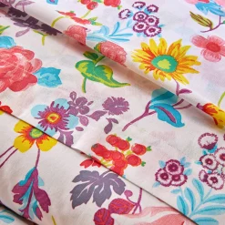 Fantasie Bedlinnen|Vlak Laken<Blancheporte Bedlinnen Kelly in katoen met bloemenprint wit