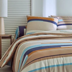 Fantasie Bedlinnen|Vlak Laken<Blancheporte Bedlinnen Liam met geometrische print - in katoen beige