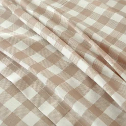 Fantasie Bedlinnen|Vlak Laken<Blancheporte Bedlinnen Lou met ruitenprint - in katoen beige