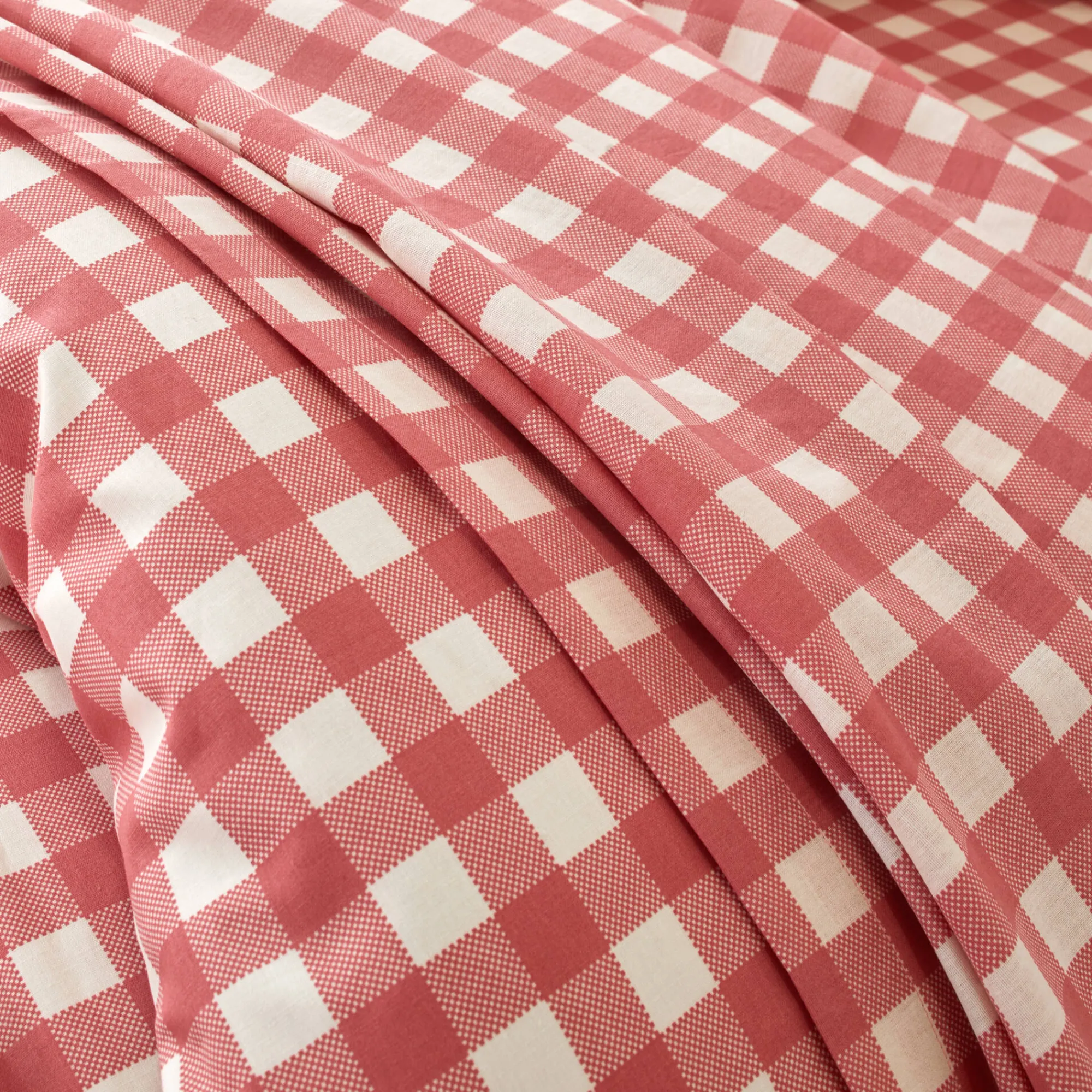 Fantasie Bedlinnen|Vlak Laken<Blancheporte Bedlinnen Lou met ruitenprint - in katoen rozenhout