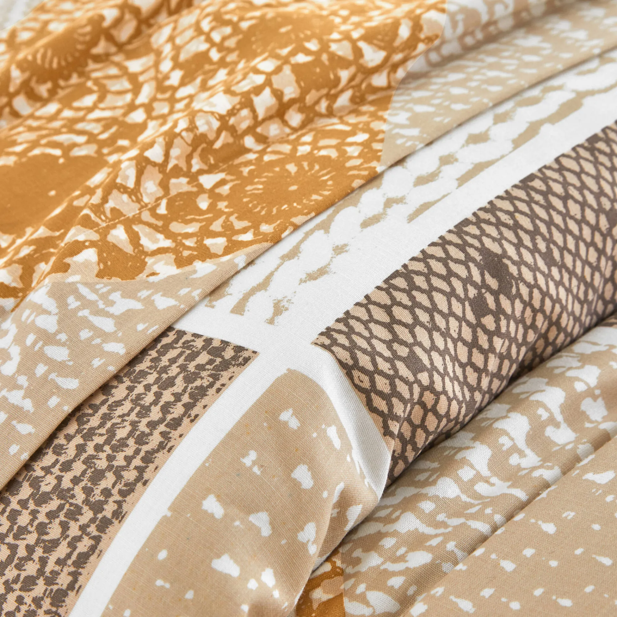 Fantasie Bedlinnen|Vlak Laken<Blancheporte Bedlinnen Lovely in flanel met hartjesprint beige / karamel