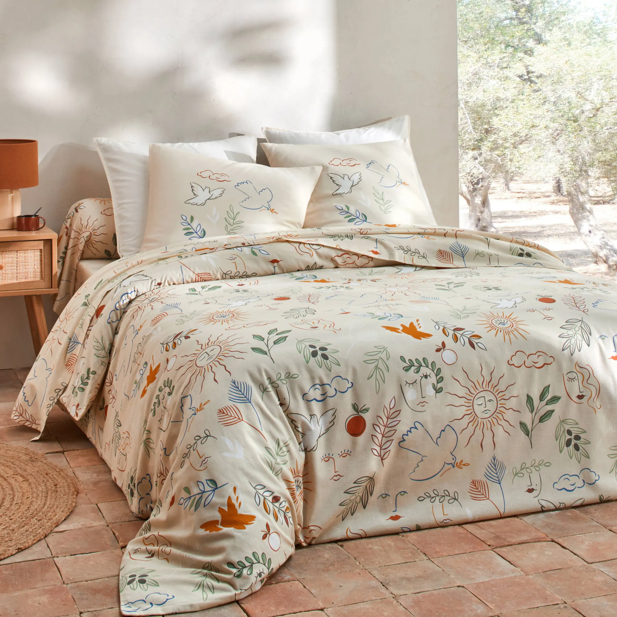 Fantasie Bedlinnen<Blancheporte Bedlinnen Madère met Provençaalse print - in katoen zandkleur