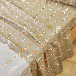 Fantasie Bedlinnen|Vlak Laken<Blancheporte Bedlinnen Mahe in katoen met etnische print beige