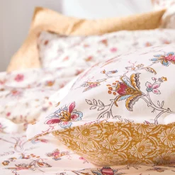 Fantasie Bedlinnen|Vlak Laken<Blancheporte Bedlinnen Margaux in katoen met bloemenprint ecru