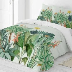Fantasie Bedlinnen|Kussensloop<Blancheporte Bedlinnen met tropische print - katoen wit