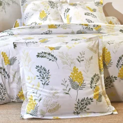 Fantasie Bedlinnen|Vlak Laken<Colombine Bedlinnen Mimosa in katoen met bloemenprint geel