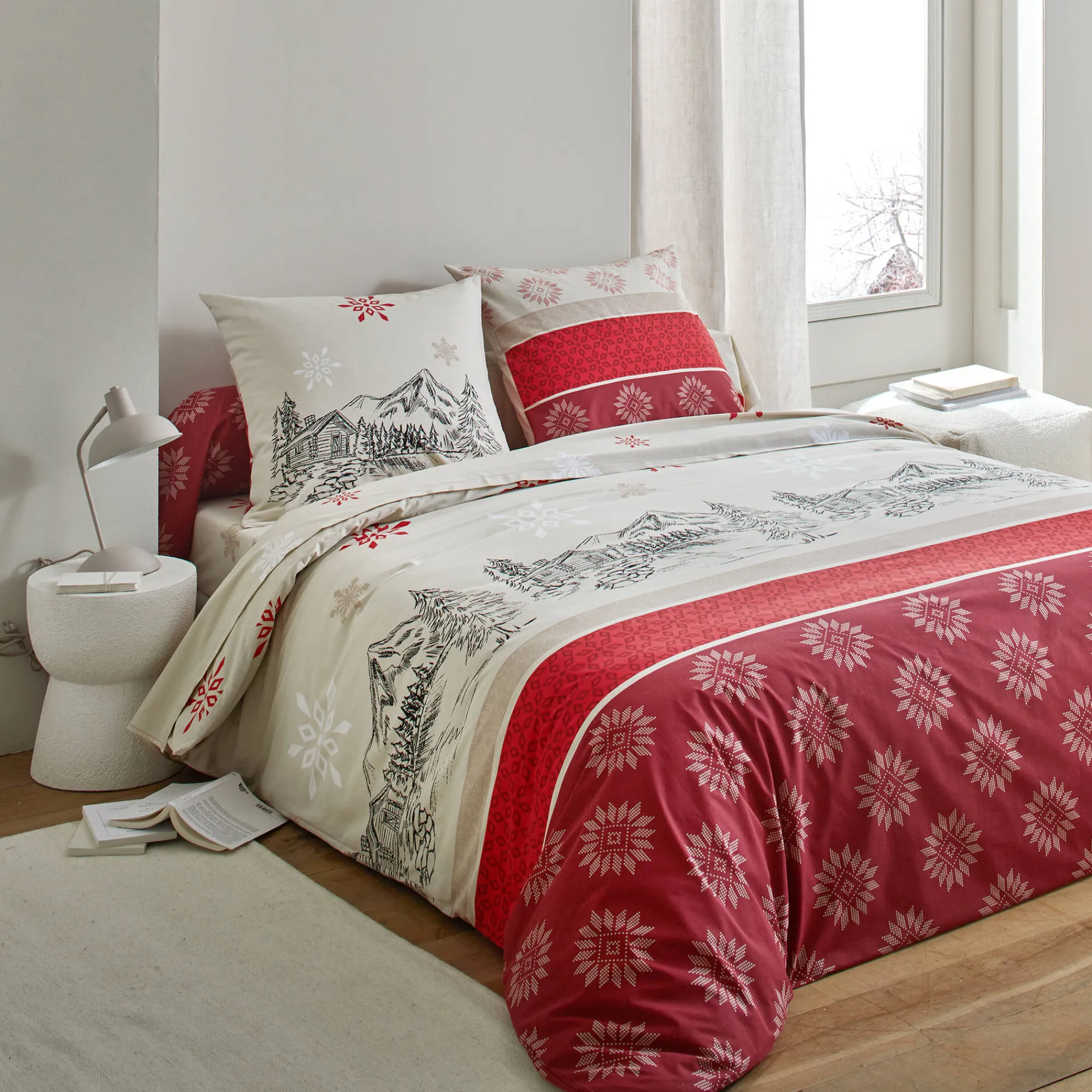 Fantasie Bedlinnen|Vlak Laken<Blancheporte Bedlinnen Montana in flanel rood