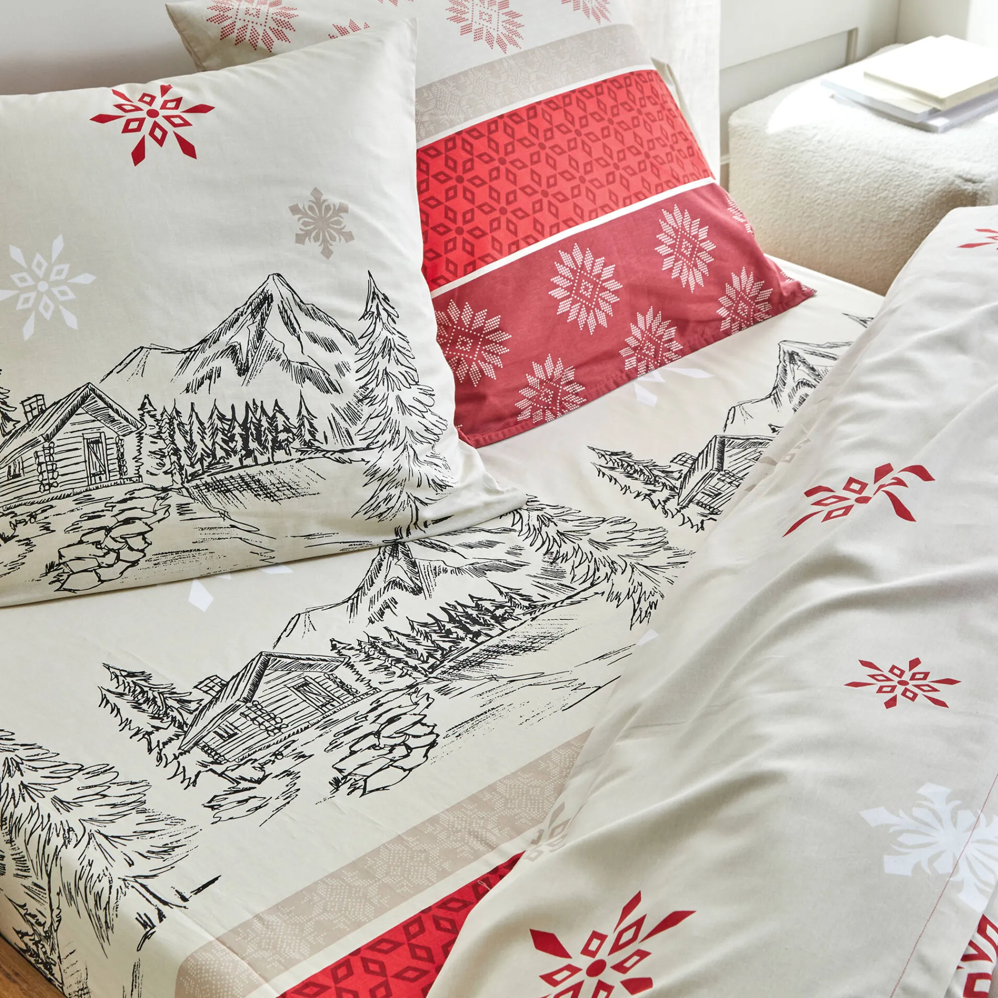 Fantasie Bedlinnen|Vlak Laken<Blancheporte Bedlinnen Montana in flanel rood