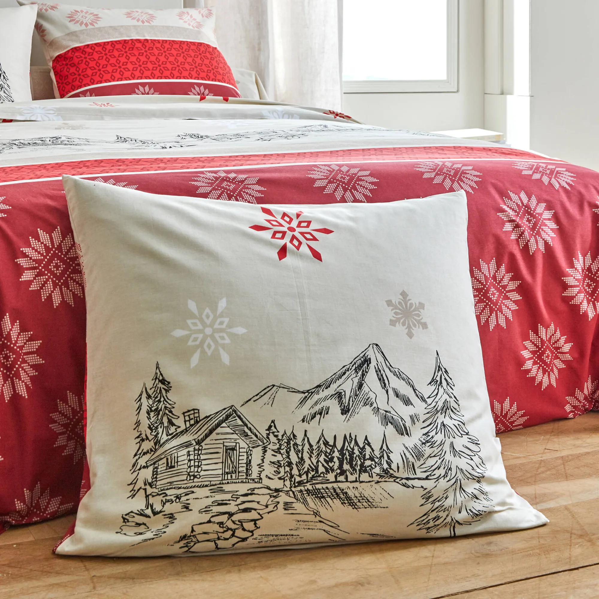 Fantasie Bedlinnen|Vlak Laken<Blancheporte Bedlinnen Montana in flanel rood