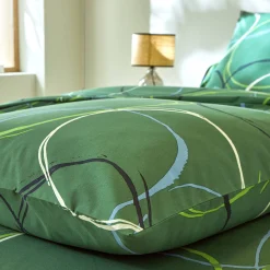 Fantasie Bedlinnen|Vlak Laken<Blancheporte Bedlinnen Noémie in polykatoen met cirkelprint groen