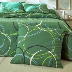 Fantasie Bedlinnen|Vlak Laken<Blancheporte Bedlinnen Noémie in polykatoen met cirkelprint groen