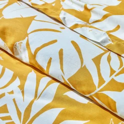 Fantasie Bedlinnen|Vlak Laken<Blancheporte Bedlinnen Paddy met bladerenprint, katoen oker