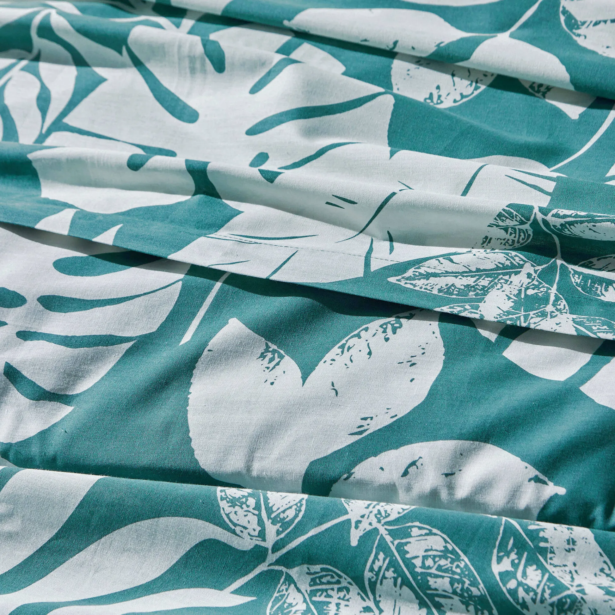 Fantasie Bedlinnen|Vlak Laken<Blancheporte Bedlinnen Paddy met bladerenprint, katoen eucalyptus