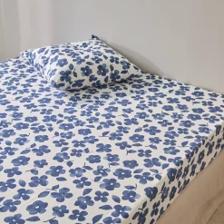 Fantasie Bedlinnen|Vlak Laken<Blancheporte Bedlinnen Petunia in bedrukt flanel blauw