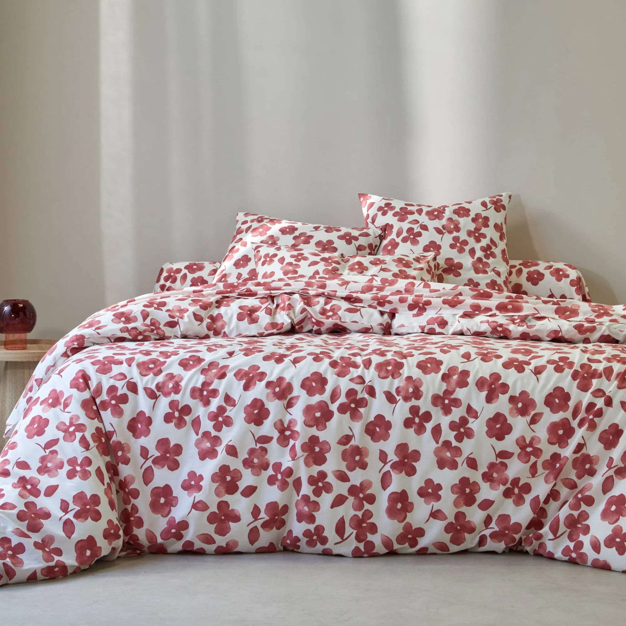 Fantasie Bedlinnen|Kussensloop<Blancheporte Bedlinnen Petunia in bedrukt katoen rozenhout