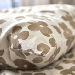 Fantasie Bedlinnen|Vlak Laken<Blancheporte Bedlinnen Petunia in bedrukt flanel grijsbeige