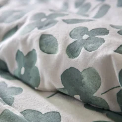 Fantasie Bedlinnen|Vlak Laken<Blancheporte Bedlinnen Petunia in bedrukt flanel amandel groen