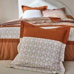 Fantasie Bedlinnen|Vlak Laken<Colombine Bedlinnen Tommy in katoen met geometrische print karamel